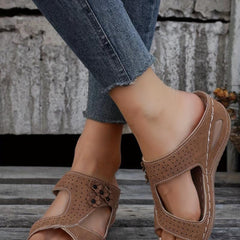 Women's Wedge Slide Sandals Open Toe Slip On Shoes