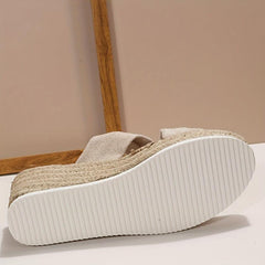 Women's Platform Slip On Sandals Summer Wedge Shoes