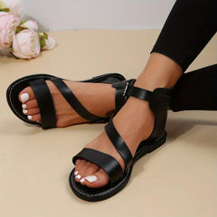 Women's Flat Sandals Ankle Buckle Strap Lightweight Summer Shoes