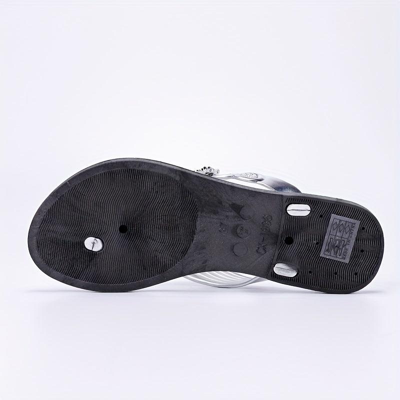Rhinestone Flip Flops Flat Summer Shoes