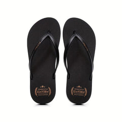 Women's Letter Print Flip Flops Casual Clip Toe Flat Summer Shoes