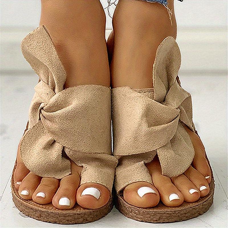 Women's Bow Flat Slippers Non Slip Beach Slippers