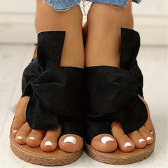 Women's Bow Flat Slippers Non Slip Beach Slippers