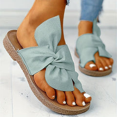 Women's Bow Flat Slippers Non Slip Beach Slippers