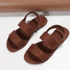 Women's Elastic Ankle Strap Flat Sandals Anti Slip Slingback Shoes
