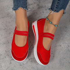 Women's Platform Sports Shoes Knit Round Toe Anti skid Casual Walking Sneakers