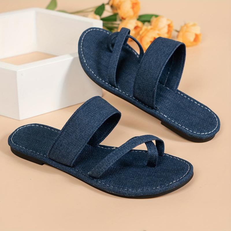 Women's Flat Slide Sandals Lightweight Open Toe Slip On Shoes