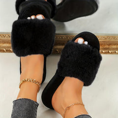 Women's Fuzzy Slippers Plush Indoor Shoes