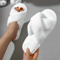 Women's Cross Strap Slippers Lightweight Open Toe Slip On Shoes