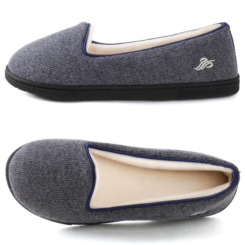 Women's Plush Lined Flat Slippers Comfy Closed Toe Memory Foam Indoor Shoes