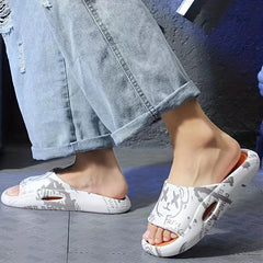 Women's Bear & Letter Printed Slides - Non Slip PVC Shoes