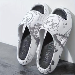 Women's Bear & Letter Printed Slides - Non Slip PVC Shoes