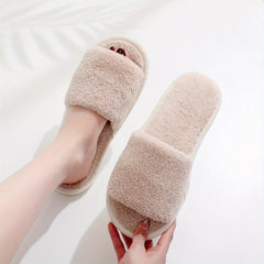 Women's Solid Slippers Comfortable Round Open Toe Slip On Shoes