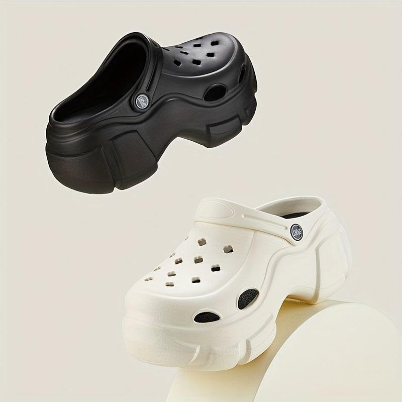 Women's Platform Hollow Out Non-slip Clogs Round Toe Slides Shoes