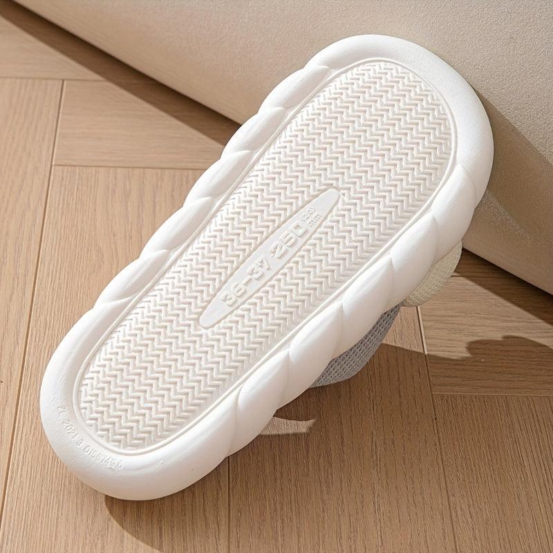 Women's Rabbit Decor Slippers Round Open Toe Slip On Shoes