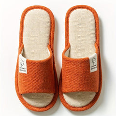Women's Linen Slippers Soft Sole Slip On Shoes Comfortable Bedroom Shoes