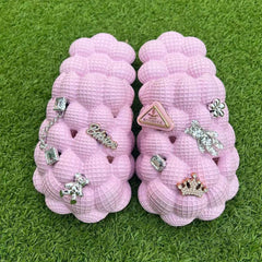 Women's Bubble Clogs With Charms Massage Closed Toe Non Slip Shoes