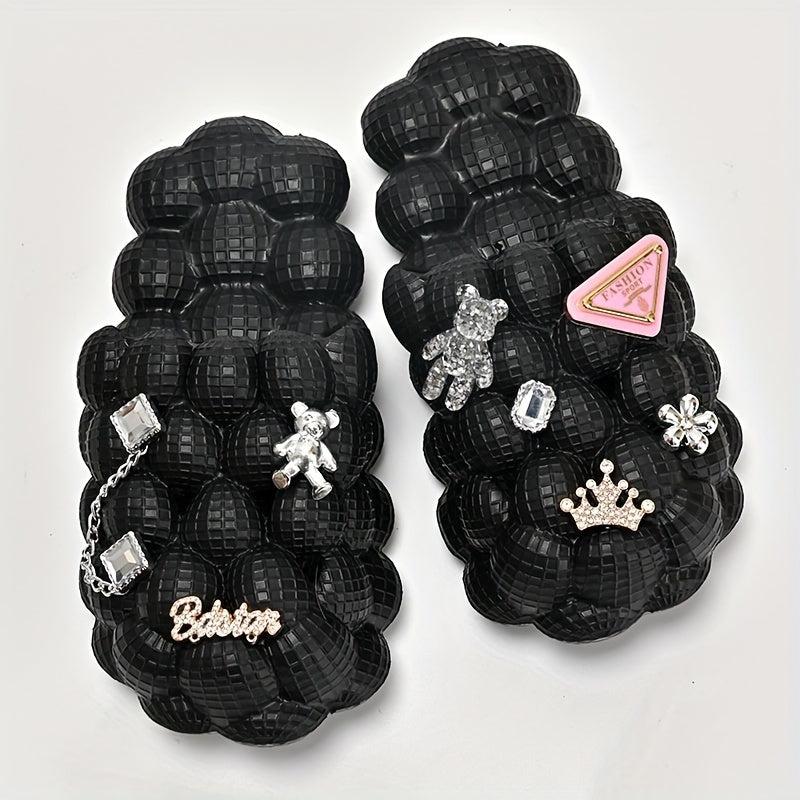 Women's Bubble Clogs With Charms Massage Closed Toe Non Slip Shoes