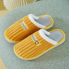 Plush Lined Slippers Cozy & Warm Slip On Closed Toe Flat Shoes
