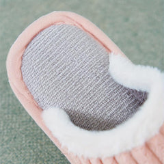 Plush Lined Slippers Cozy & Warm Slip On Closed Toe Flat Shoes