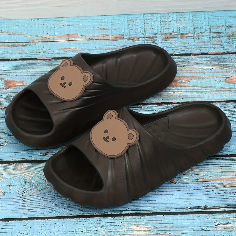 Women's Bear Decor Slides Summer Shower Shoes