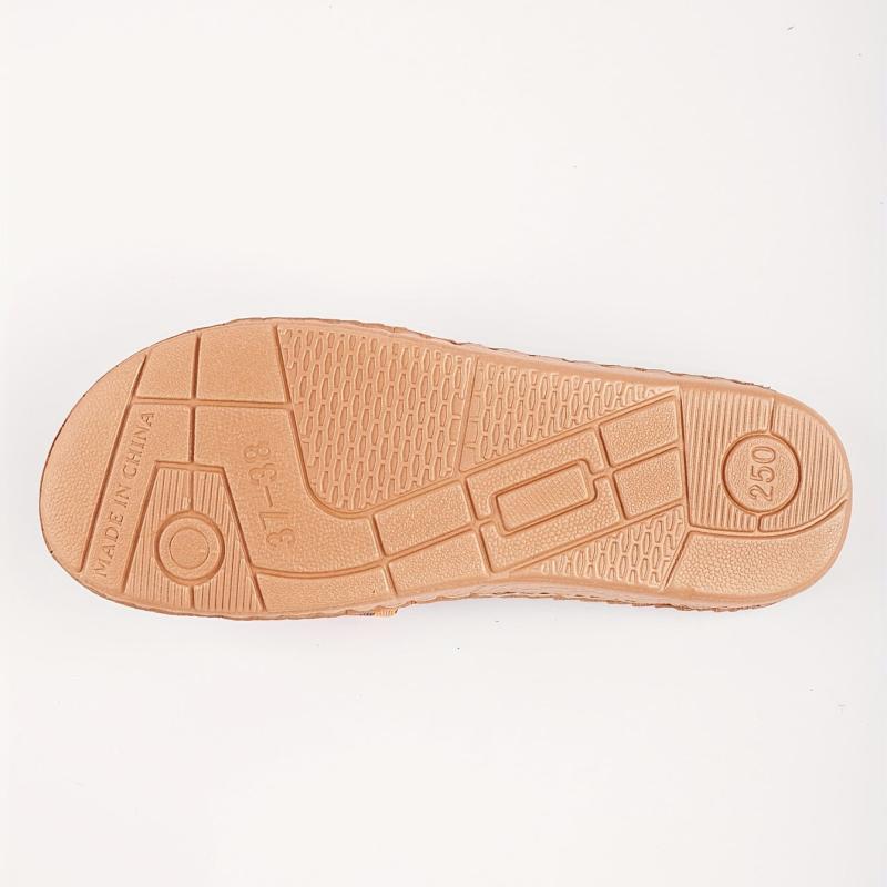 Women's Colorblock Cross Straps Sandals Slip On Open Toe Flat