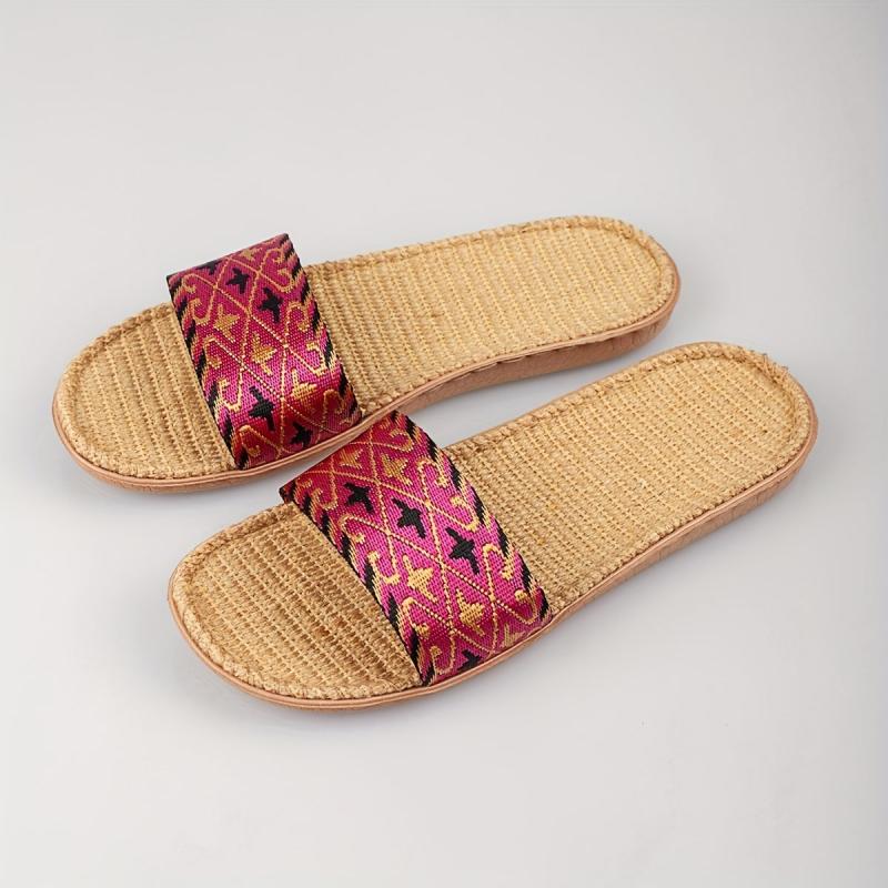 Colorful Knit Slides Open Toe Soft Beach Shoes