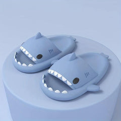 Funny Cartoon Shark Slippers Open Toe Solid Quick Drying Slide Sandals
