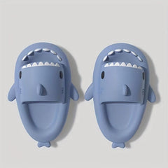 Funny Cartoon Shark Slippers Open Toe Solid Quick Drying Slide Sandals