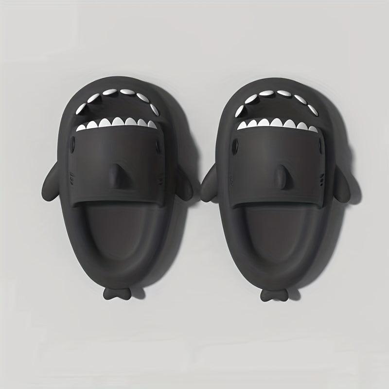Funny Cartoon Shark Slippers Open Toe Solid Quick Drying Slide Sandals