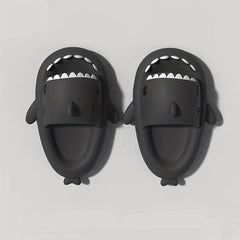 Funny Cartoon Shark Slippers Open Toe Solid Quick Drying Slide Sandals