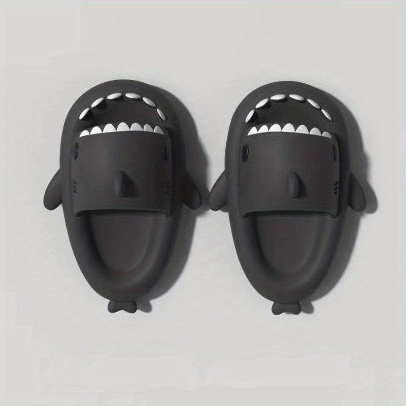Funny Cartoon Shark Slippers Open Toe Solid Quick Drying Slide Sandals