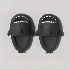 Funny Cartoon Shark Slippers Open Toe Solid Quick Drying Slide Sandals