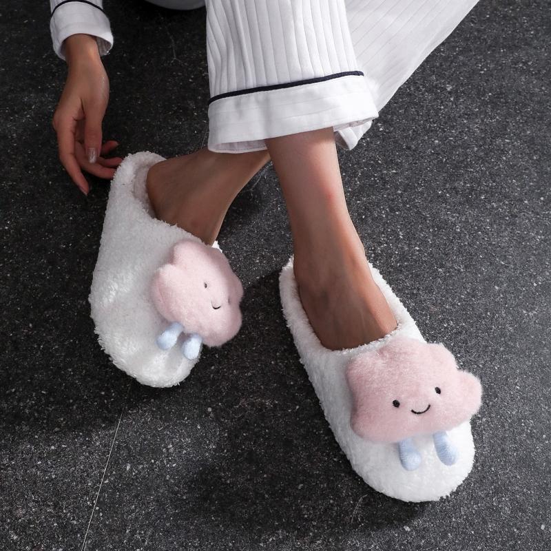 Cloud Plush Slippers, Cartoon Indoor Shoes
