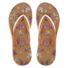 Women's Floral Print Flat Flip Flops Non slip Indoor Shower Slides