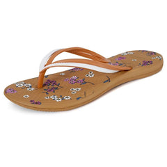 Women's Floral Print Flat Flip Flops Non slip Indoor Shower Slides
