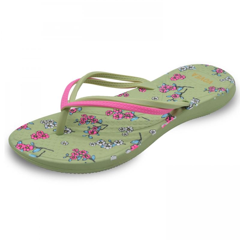 Women's Floral Print Flat Flip Flops Non slip Indoor Shower Slides