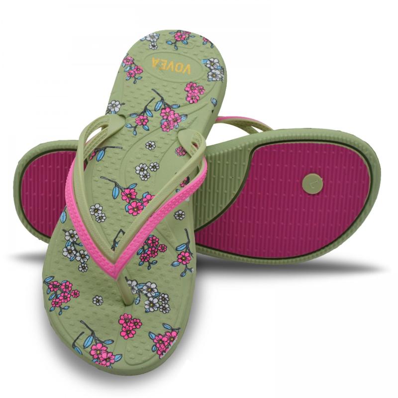 Women's Floral Print Flat Flip Flops Non slip Indoor Shower Slides