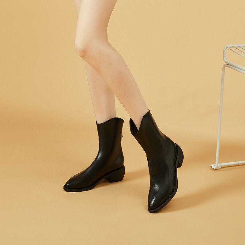 British Style Faux Leather Chelsea Boots Soft Sole Ankle Boots