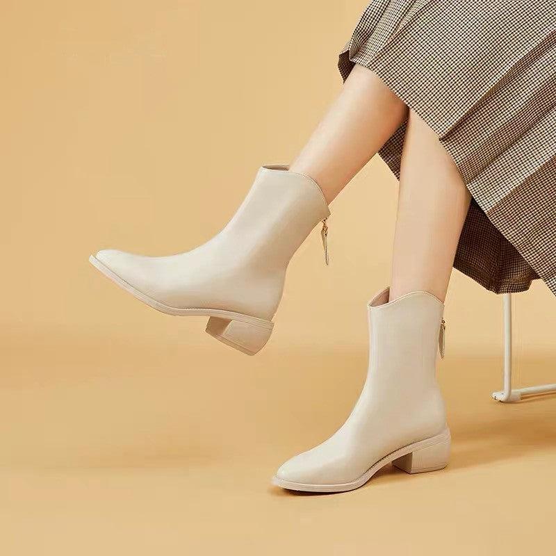 British Style Faux Leather Chelsea Boots Soft Sole Ankle Boots