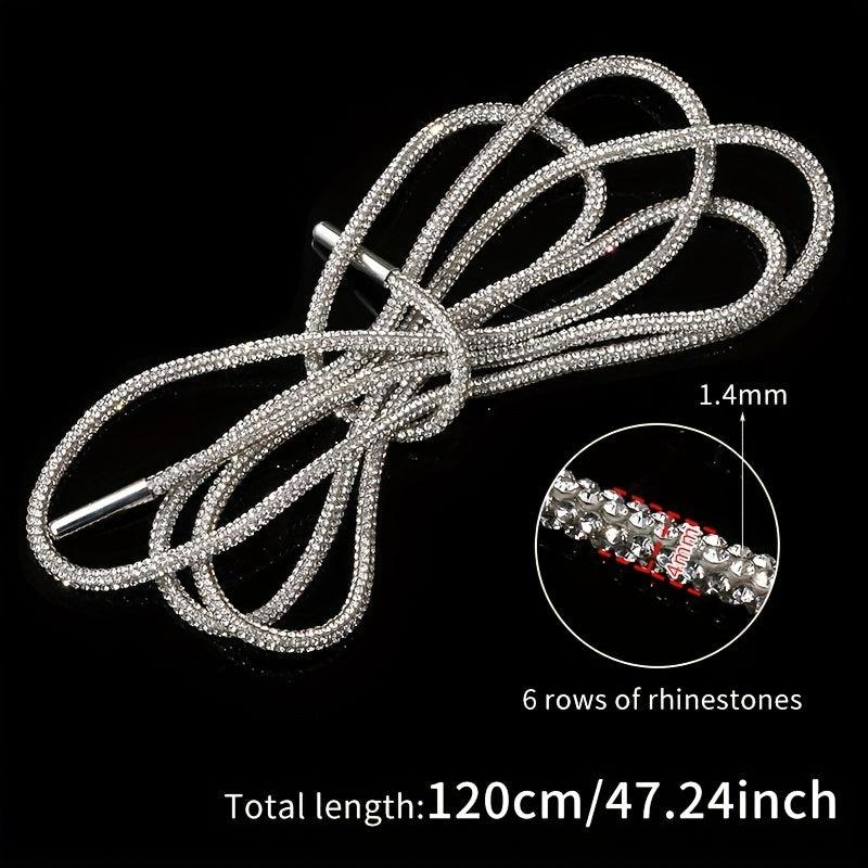 Artificial Diamond Studded 47 24-inch Rope Shoelaces