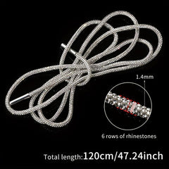 Artificial Diamond Studded 47 24-inch Rope Shoelaces