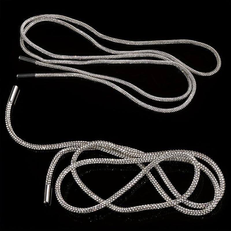 Artificial Diamond Studded 47 24-inch Rope Shoelaces
