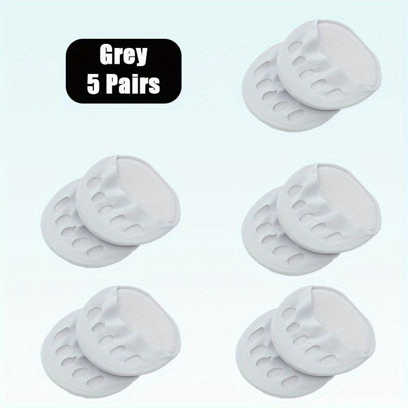 Women's 5-Finger Half Cut Socks Sponge Cushion Invisible Socks