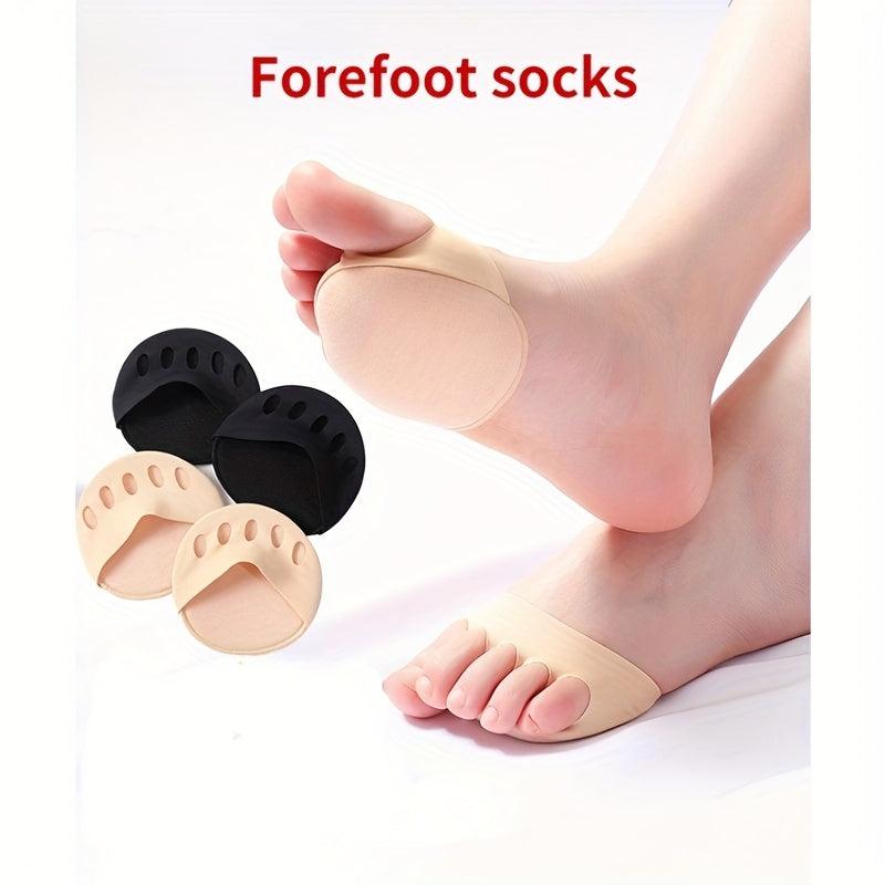 Women's 5-Finger Half Cut Socks Sponge Cushion Invisible Socks