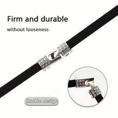 Flat Elastic Shoelaces & Metal Buckles for Sneakers Shoes