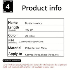 Flat Elastic Shoelaces & Metal Buckles for Sneakers Shoes