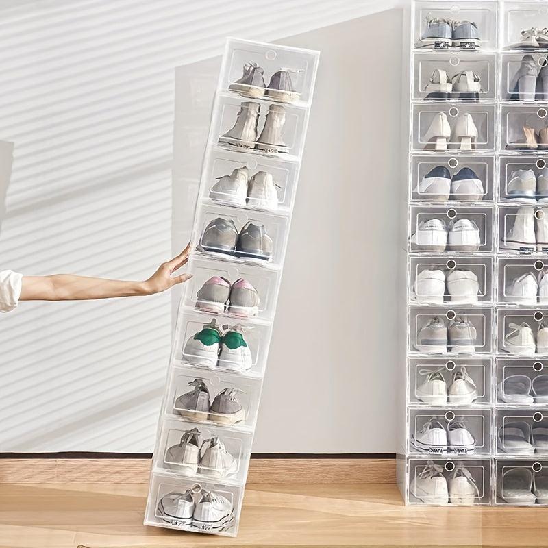 3pcs Transparent Plastic Shoe Box Drawer Shoe Cabinet Moisture proof Dust proof