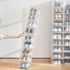 3pcs Transparent Plastic Shoe Box Drawer Shoe Cabinet Moisture proof Dust proof