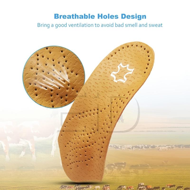 1pair Leather Arch Half Cushion Flat Foot Insoles for Men and Women
